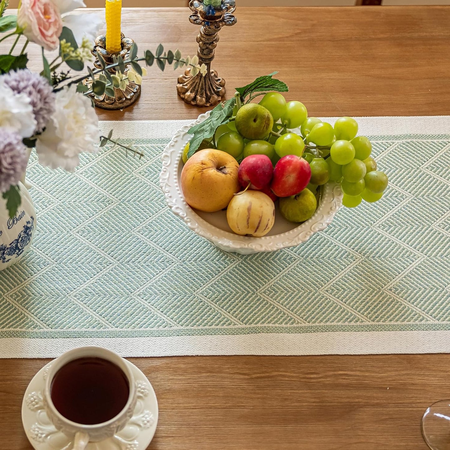 Table Runners 138 Inches,Waterproof Boho Table Runner with Tassel Fringe,Table Runner for Party Coffee Table