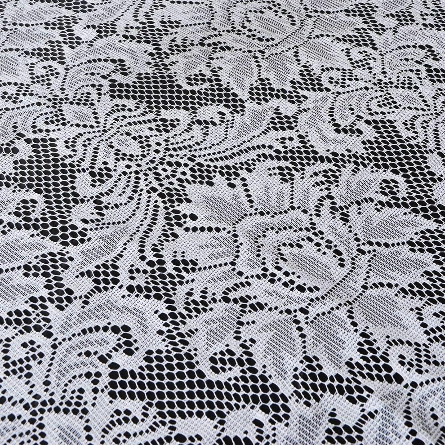 Efavormart 72" x 72" Jolly Good Lace Table Square Tablecloth Overlay-White Square Tablecloth Cover for Wedding Party Event Banquet