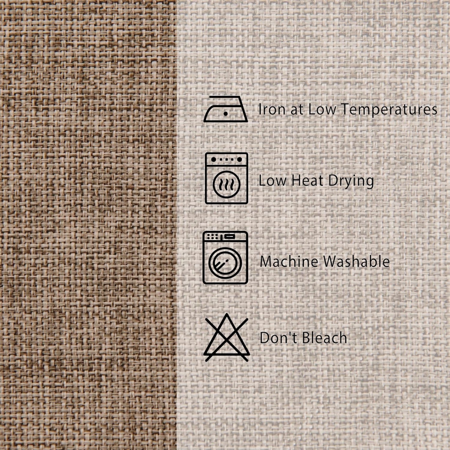 Hiasan Faux Linen Rectangle Tablecloth - Wrinkle and Stain Resistant Washable Table Cloth for Kitchen Dining Room Holiday Table Cover for Dinner, Khaki, 60 x 140 Inch