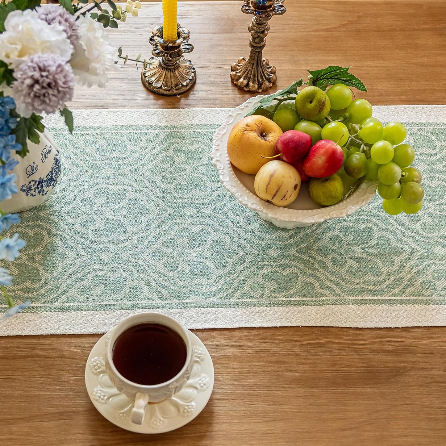 Table Runners 107 Inches,Waterproof Boho Table Runner with Tassel Fringe,Table Runner for Party Coffee Table