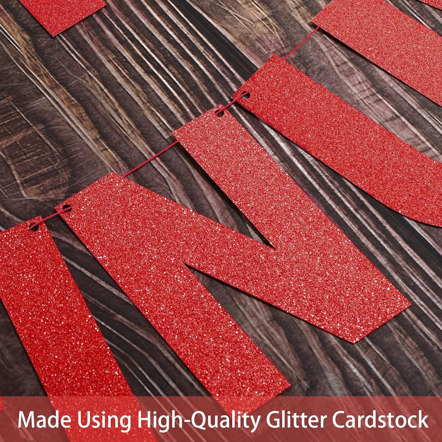 TaoBary 112 Pcs DIY Letter Custom Banner Glitter Customizable Banner Kit Including 107 Letters and Numbers 3 Rope for Valentine Birthday Party(Red)