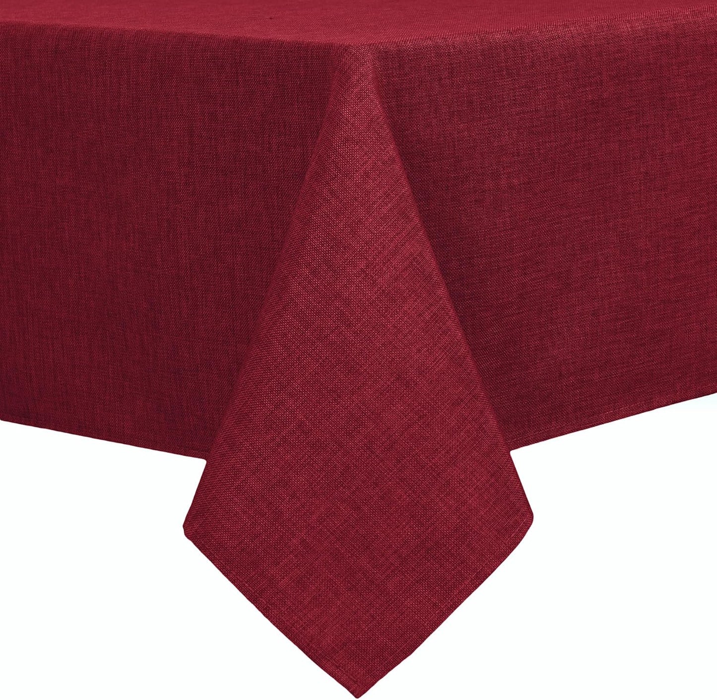Hiasan Faux Linen Square Tablecloth - Wrinkle and Stain Resistant Washable Table Cloth for Kitchen Dining Room Holiday Table Cover for Dinner, Red, 70 x 70 Inch