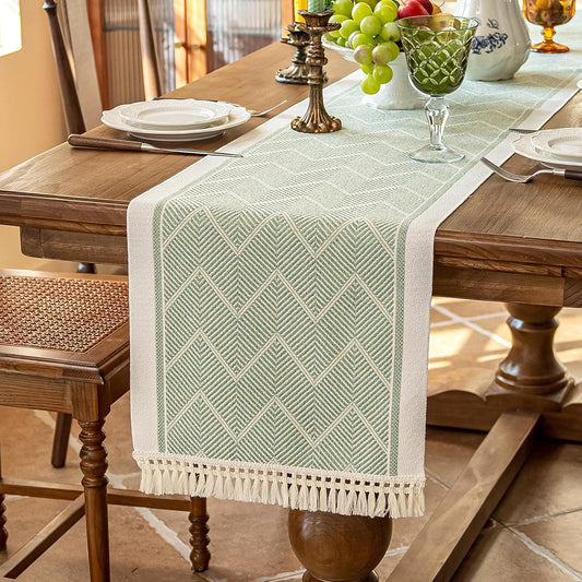 Table Runners 138 Inches,Waterproof Boho Table Runner with Tassel Fringe,Table Runner for Party Coffee Table