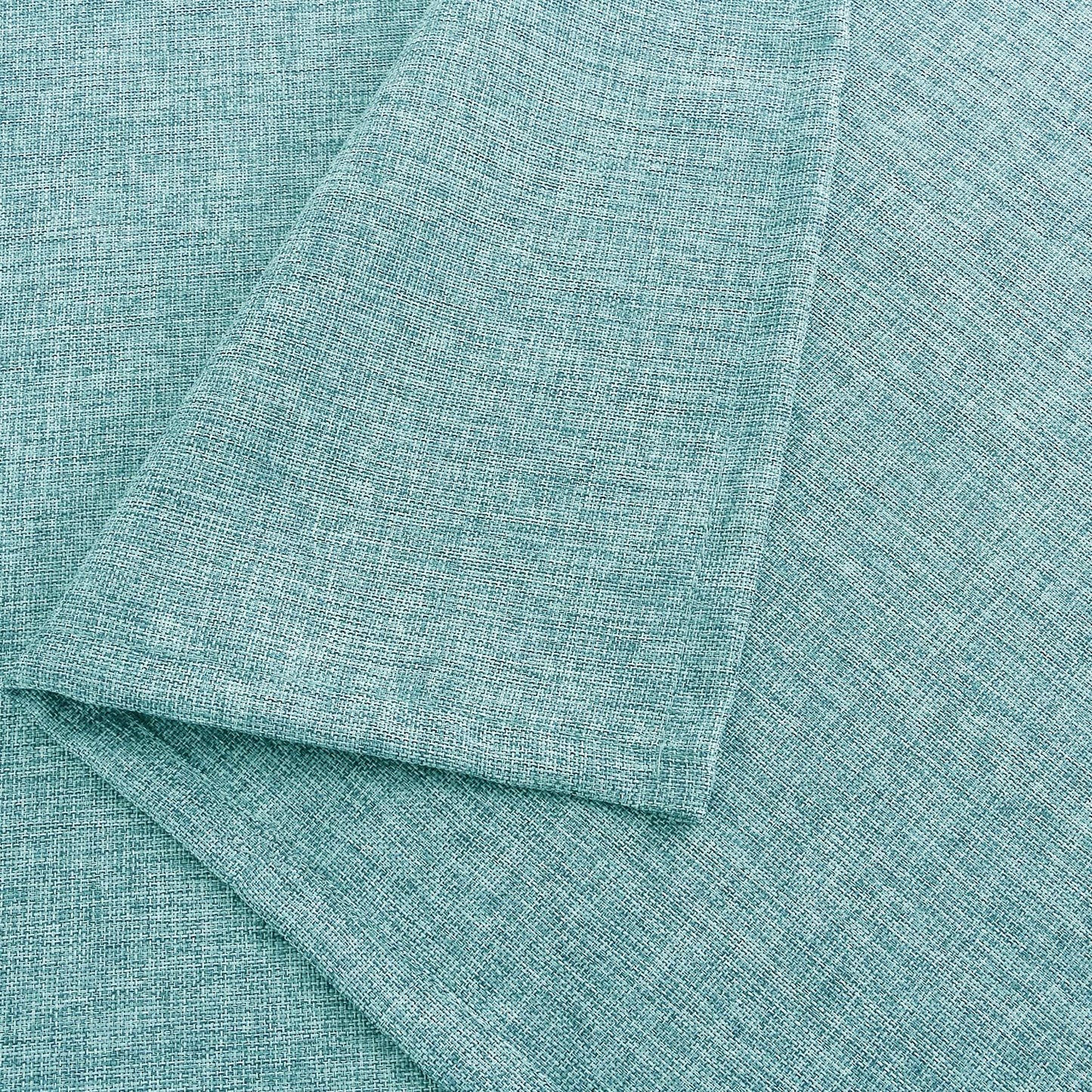 Hiasan 2 Pack Faux Linen Rectangle Tablecloth - Wrinkle and Stain Resistant Washable Table Cloth for Kitchen Dining Room Holiday Table Cover for Party Dinner, Aqua, 60 x 102 Inch